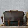 Squalo vintage canvas leather laptop bag