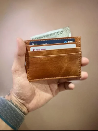 Tan leather card holder